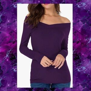 NWT Sarin Mathews purple off shoulders fitted top. XL